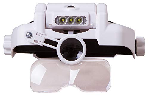 Levenhuk Zeno Vizor H7 Head LED Light Magnifier â€” Headband Magnifying Glasses with 1x / 1.5X / 2X / 2.5X / 3.5X / 8X Magnification for Close Work