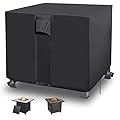 YUZ Fire Pit Table Cover Square 32 x 32 x 24 inch, Waterproof Fire Table Cover Square Anti-UV Heavy Duty Patio Gas Firepit Furniture Table Covers for 28/30/31/32 Inch Fire Pit/Table