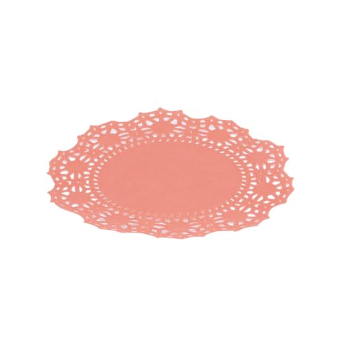 Restaurantware-Pastry Tek 4 x 4 Inch Lace Doilies, 4,000 Decorative Tableware Placemats - Disposable, Round, Red Paper Table Doilies, for Birthdays, Or Weddings, Table Decor