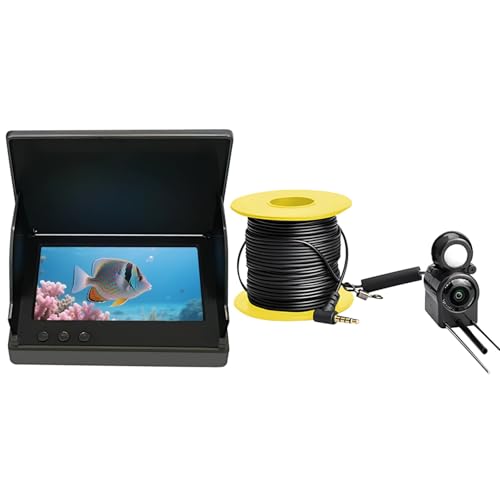 yeeplant Cámara de pesca HD 8808, monitor subacuático de 4.3 pulgadas, impermeable, con visión nocturna, ideal para pesca en mar y hielo