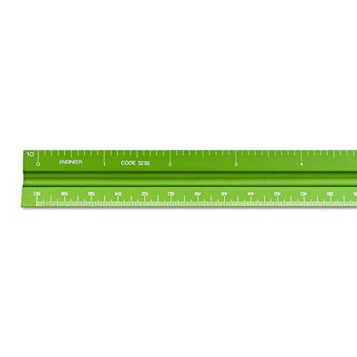 Image of Alumicolor Aluminum Engineer Solid Drafting Scale, 12IN, Green