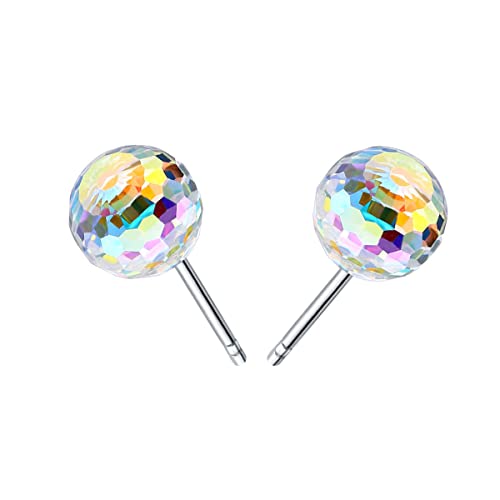 Austrian Crystal Earrings for Women 8MM Austrian Crystal Disco Ball Earrings Iridescent Disco Jewelry for Women3