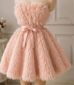 Image of Prokart Soft Faux Fur Fabric Cloth - 60 Inch Wide Pana | Fur Fabric Decorative Cloth for Crafting Soft Toys, Fancy Dress, Baby Photoshoot, Wedding Mandap & Party Decor (Peach, 2 Mtr)