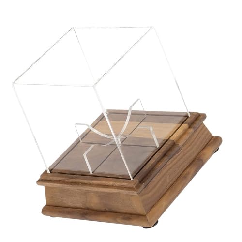 Présentoir baseball de luxe avec cloche acrylique et socle bois noble