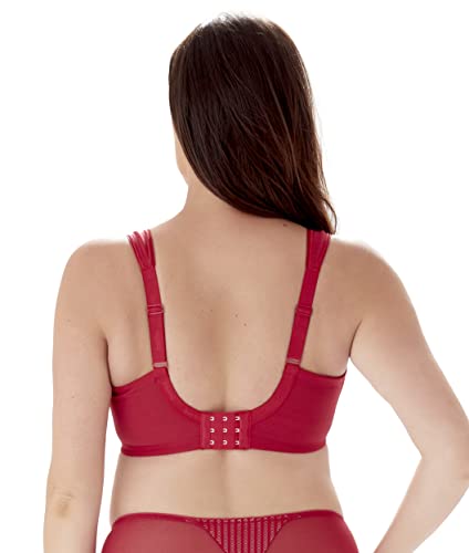Berlei Women's Beauty Stripe Smoothing Minimizer Bra, Red (Passion Red), 42F #TOP1
