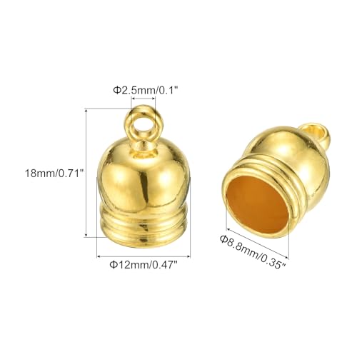 Embout de cordon à pompons x100 ton doré 8.8mm pour la création de bracelets