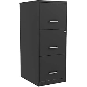 NuSparc 3 Drawer Locking Filing Cabinet | Pre-Assembled Steel Construction | Space-Saving Design is Perfect for Home and Small Office | Letter-Size | Assembled in North America