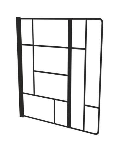 ONDÉE - Pare baignoire FABRILIA - Motif industriel quadrillage irrégulier noir mat. 120x140cm - Epaisseur 5mm - Traitement anticalcaire - Profilé ajustable noir mat (-2cm) - Verre trempé