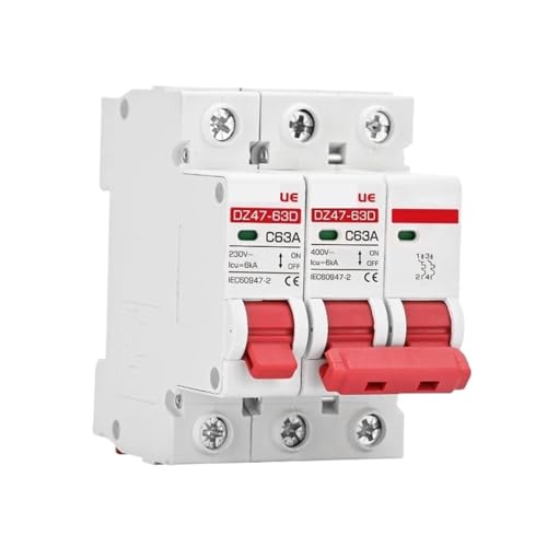 Disyuntor CA 3P 6A con corte magnetotérmico automático para prevenir sobrecargas eléctricas