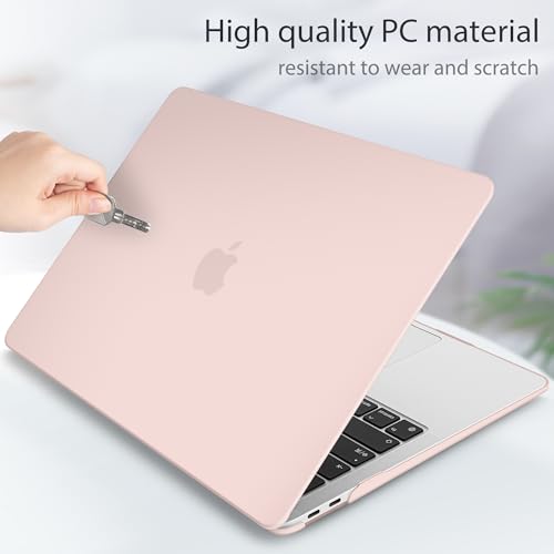 May Chen Compatible with MacBook Air 13 inch Case 2021 2020 2019 2018 Model: M1 A2337 A2179 A1932, Plastic Matte Hard Shell Case for MacBook Air 13 inch with Retina Display Fits Touch ID, Chalk Pink