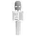 BONAOK Wireless Bluetooth Karaoke Microphone,3-in-1 Portable Handheld karaoke Mic Christmas Gift Home Party Birthday Speaker Machine for iPhone/Android/iPad/Sony, PC and All Smartphone(Silver)
