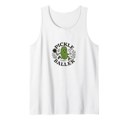 Pickleball Pickle Baller Art Funny Pickle Ball Camiseta sin Mangas