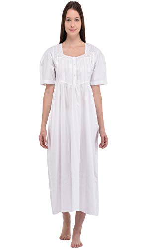 Chemise de nuit longue en coton grande taille Nightingales par Allée du Coton