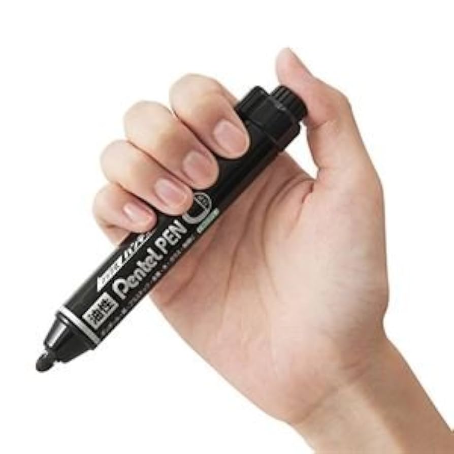 Amazon | （まとめ） ぺんてる 油性マーカー ノック式ハンディ