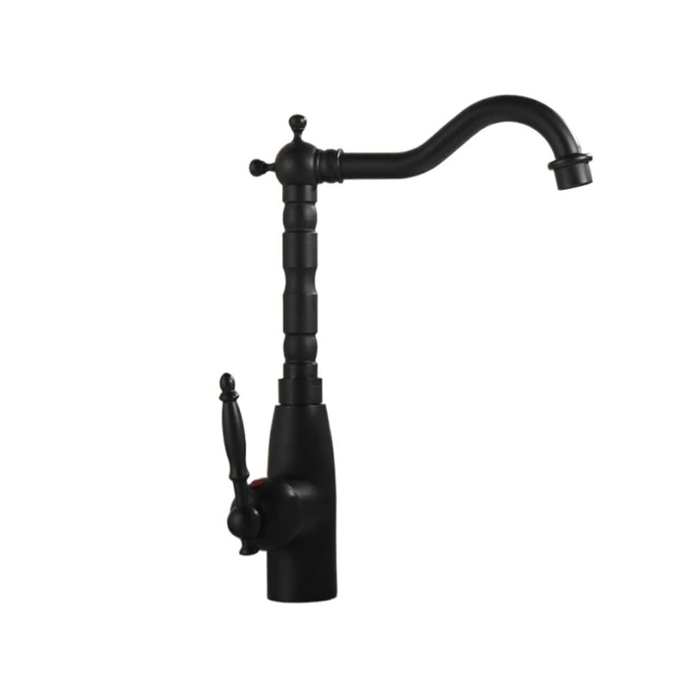 Robinet de cuisine noir classique pivotant pour évier de maison