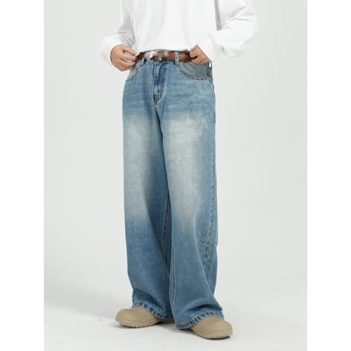 Men's Korean Style Loose Straight-Leg Wide-Leg Jeans2