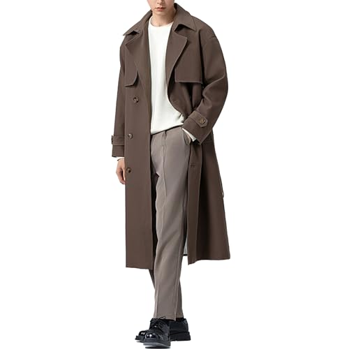 Botten Men's Double-Breasted Trench Coat - Long Jacket Overcoat