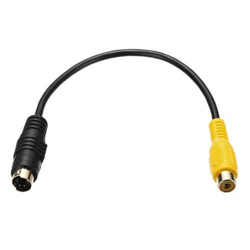 MECCANIXITY S Video Cable 0.5ft, 4 Pin S-Video Male to RCA Female Composite Adapter Converter Transfer for TV Receiver Monitor