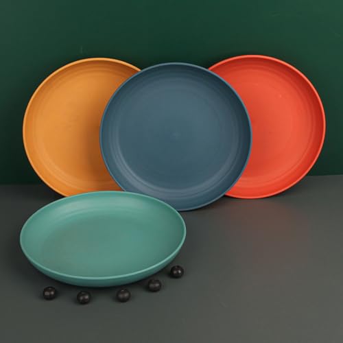Image of Unbreakable Deep Plates for Cereal, Cafes, Restaurants, Sandwich, Bread and Butter, Dessert, Appetizer, Indoor, Out Door Eco Friendly Dishwasher & Microwave Safe (20cm+23cm, Blue, Pack of 6)
