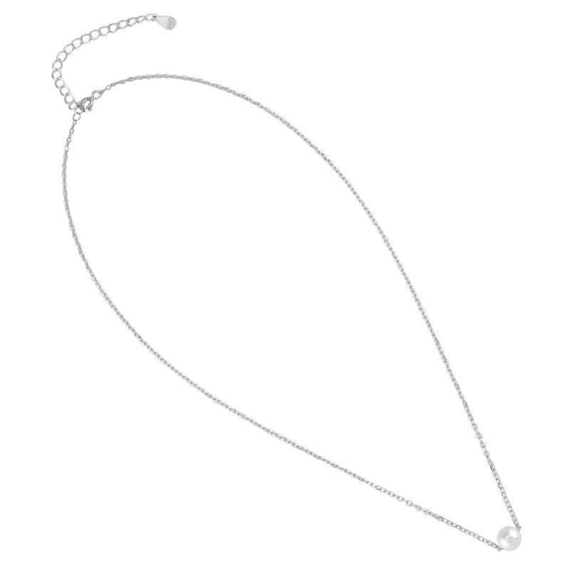 Image of Miss Highness 925 Silver Pearl Pendant Necklace for Women & Girls | Minimal Daily Wear Design | Silver Jewellery With Authenticity Certificate | Gift for Girlfriend Wife | With Chain Pendant,(MHS 027