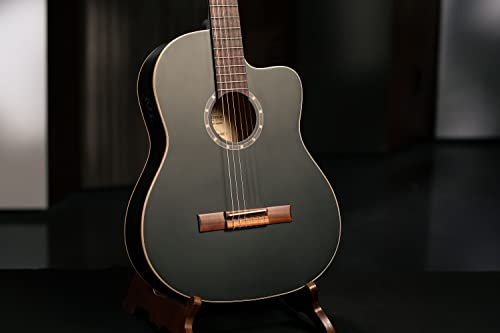 Ortega Guitars Family Series 6 String Acoustic-Electric Guitar, Right (Rce125Sn-Sbk) #TOP6