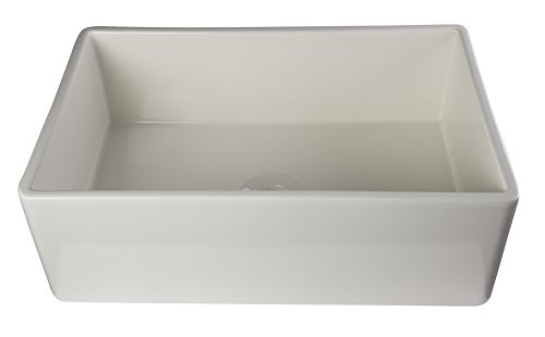 ALFI brand AB510 30-Inch Biscuit Contemporary Smooth Fireclay Farmhouse Kitchen Sink