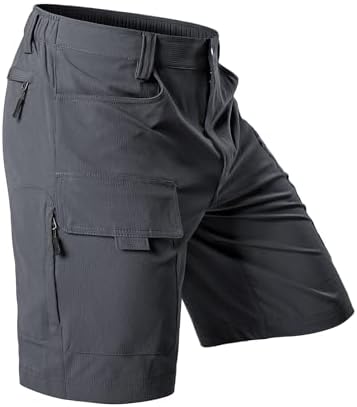 Hiauspor Men's Hiking Cargo Shorts: Quick Dry Lightweight with 6 Pockets