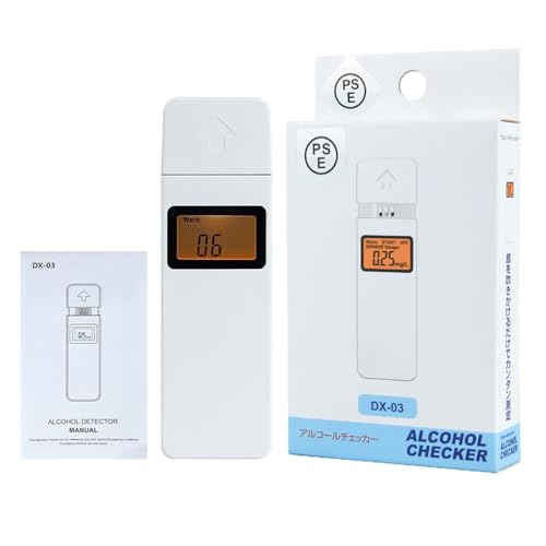 Vriusi Alcohol Tester, Pocket Alcohol Tester Breathalyzers, Dust-Proof Design Push Cover Alcohol Tester, Digital Display Home Alcohol Detector, Air Blowing Digital Display Alcohol Tester