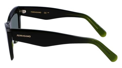 FERRAGAMO Sunglasses SF 929 SN 316 Transparent Dark Green Gradien, 55/17/1453