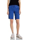 Die Damenshorts aus angenehmer Baumwollmischung ist dank der Unifarbe ein idealer Kombipartner für sommerliche Outfits