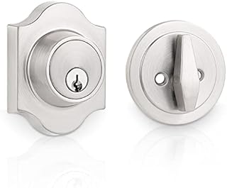 Probrico Vintage Deadbolt Security Door Lock with Key Single Cylinder Entrance Safe Locker Brushed Nickel