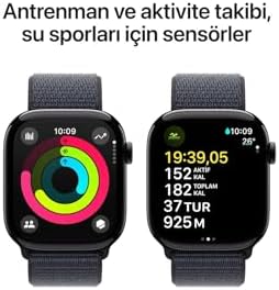 Apple Watch Series 10 GPS 46 mm Simsiyah Kasa Akıllı Saat ve Mürekkep Moru Spor Loop - Standart. Fitness Takibi, EKG Uygulaması, Hep Açık Retina Ekran, Karbon Nötr - Görsel 4