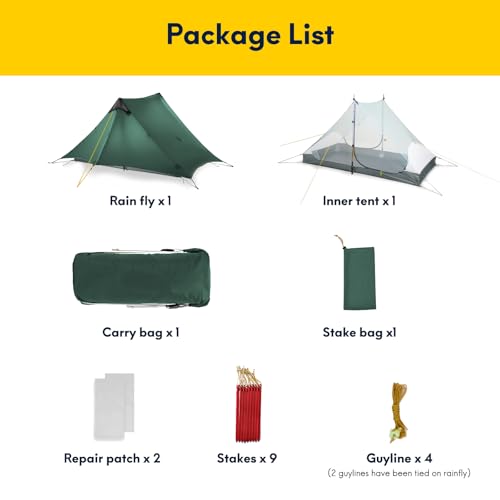 Image of LANSHAN Ultralight Waterproof 1-2 Person Backpacking Tent | Ultralight waterproof nylon, pitch anywhere, for camping & travel.