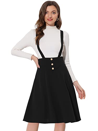 Amazon.com: Allegra K Women's Casual Midi Suspender Skirt Button