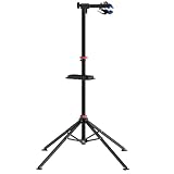 MONZANA® Caballete para Bicicleta Plegable Soporte Montaje Altura Regulable 108-190cm Barra Telescópica Giratoria 360° Estable con Bolsa Carga hasta 30Kg