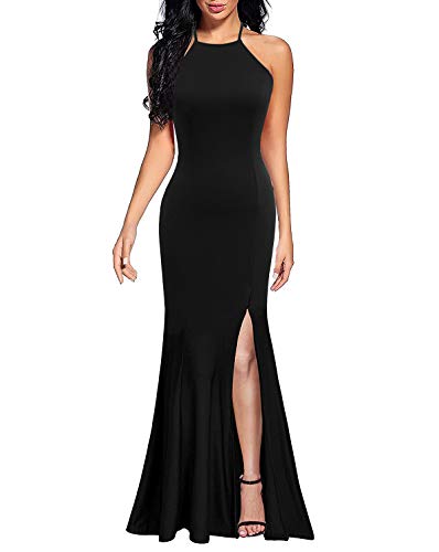 Lyrur Women's Strappy Long Mermaid Dress Sexy Sheath Front - Want It All
