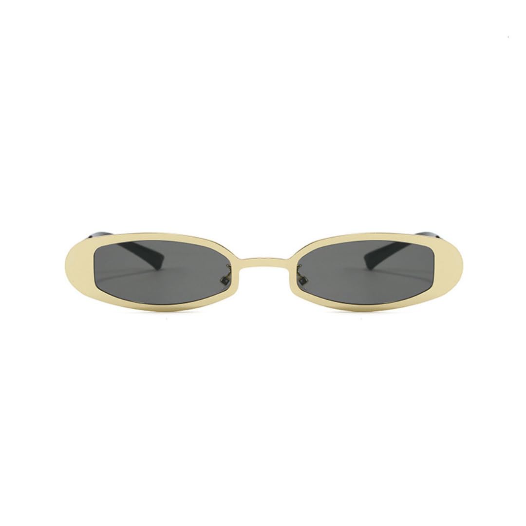Occhiali da sole rettangolari alla moda, unisex, protezione UV 400, montatura piccola, in metallo