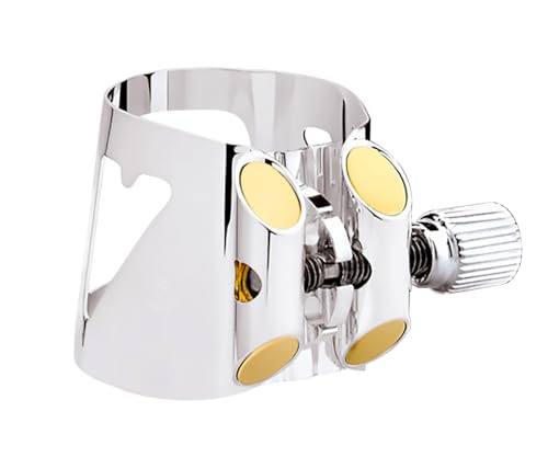image for Vandoren LC04P Optimum Ligature and Plastic Cap for Bass Clarinet Silv