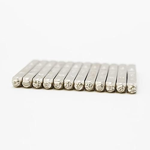 Eidoct 12 Packs (3mm 1/6'') Constellations Theme Design Metal Stamp Punch, Punch Stamping Tool, Metal Stamping Kit Punch for Imprinting On Metal/Jewelry/Wood/Plastic&More, Silver