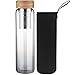 Reeho Teeflasche aus Glas mit Edelstahl Sieb 1000ml / 1 Liter, Glas Wasserflasche mit Neoprenhülle Teekanne mit Filter to go, Borosilikatglas Wasserflasche BPA-Frei