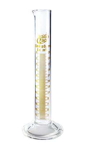 SEOH Graduated Cylinder Borosilicate Glass Round Base - Capacity (ml) 25 -