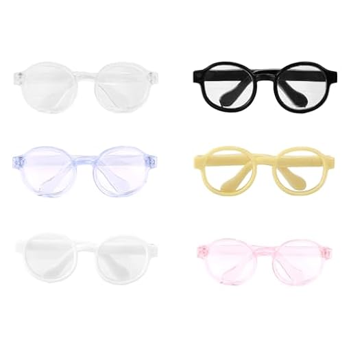 6uds Minigafas para Muñecas de 13cm, Pequeños Gafas Decorativas de Plástico Muñecas Accesorios Coleccionistas Exhibición y Fotografía | Ya disponible en tu tienda friki favorita! En mundofriki.es!