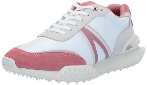 Lacoste Women's L-Spin Deluxe Sneaker, White/Pink, 7