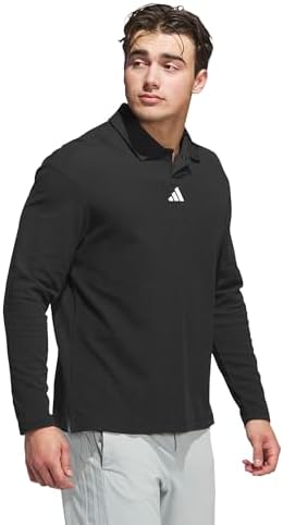 adidas Men's Beyond Long Sleeve Fit Polo Shirt, Black, XX-Large - 1