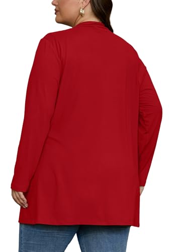Image of OLRIK Plus Size Cardigan for Women 2026 Lightweight Open Front with Pockets