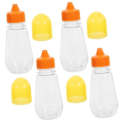 ROMISBABA 4pièces Bouteille à Miel Transparente Plastique Pot De Conservation Hermétique Bocal De Rangement Pour Cuisine