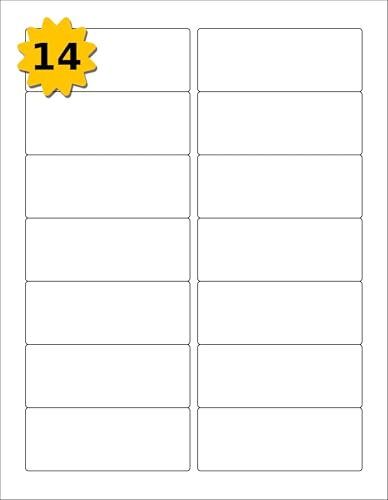 Stephens Self Adhesive Address Labels, 99.1 x 38.1mm, 14 Up, A4, Matt White, Rectangular Stickers, 14 Labels Per Sheet, Box of 100 Sheets, 1400 Labels Total