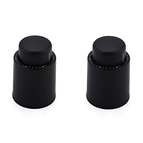 LFHUKEJI Bouchons de bouteille de vin avec enregistrement de l'échelle, conservation de vin réutilisable, bouchon de vin sous vide pour conserver la fraîcheur jusqu'à 7 jours (2) Cover