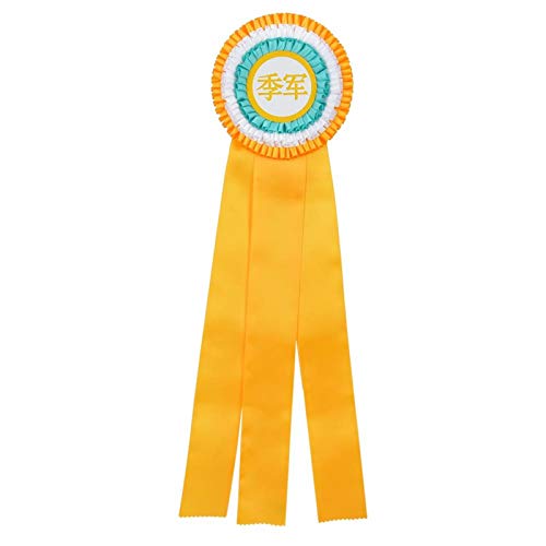 wosume Trofeo de Clase, prendedor de Cinta, Medalla de ganadores de Pin, Premio al Ganador de Color Blanco/Amarillo, Cinta de Lujo Cualquier celebración para los ganadores de(Yellow)