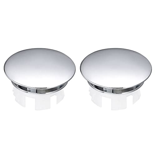 QUARKZMAN 2Stk Spüle Trimmung Überlauf Deckel Spüle Überlauf Ringe 25.5mm Bad Küche Becken Ablaufdeckel Locheinsatz Rund Kappen Silber